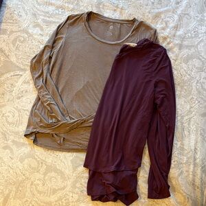 Two long sleeve nursing tees